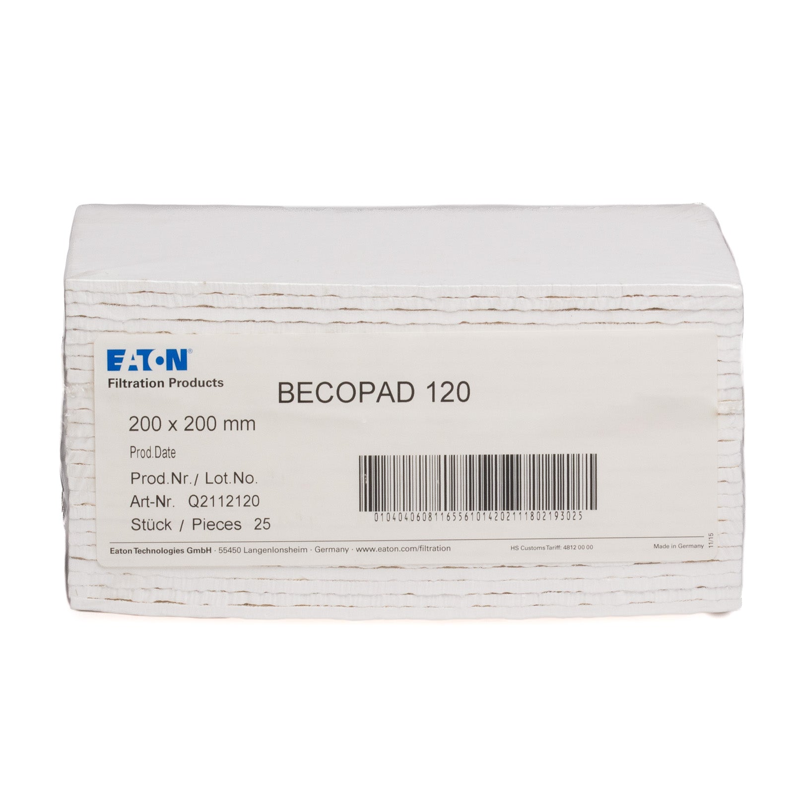 Strati Filtranti di Profondità BECOPAD 120 (20x20 cm) (0,1-0,3 μm) (25pz)