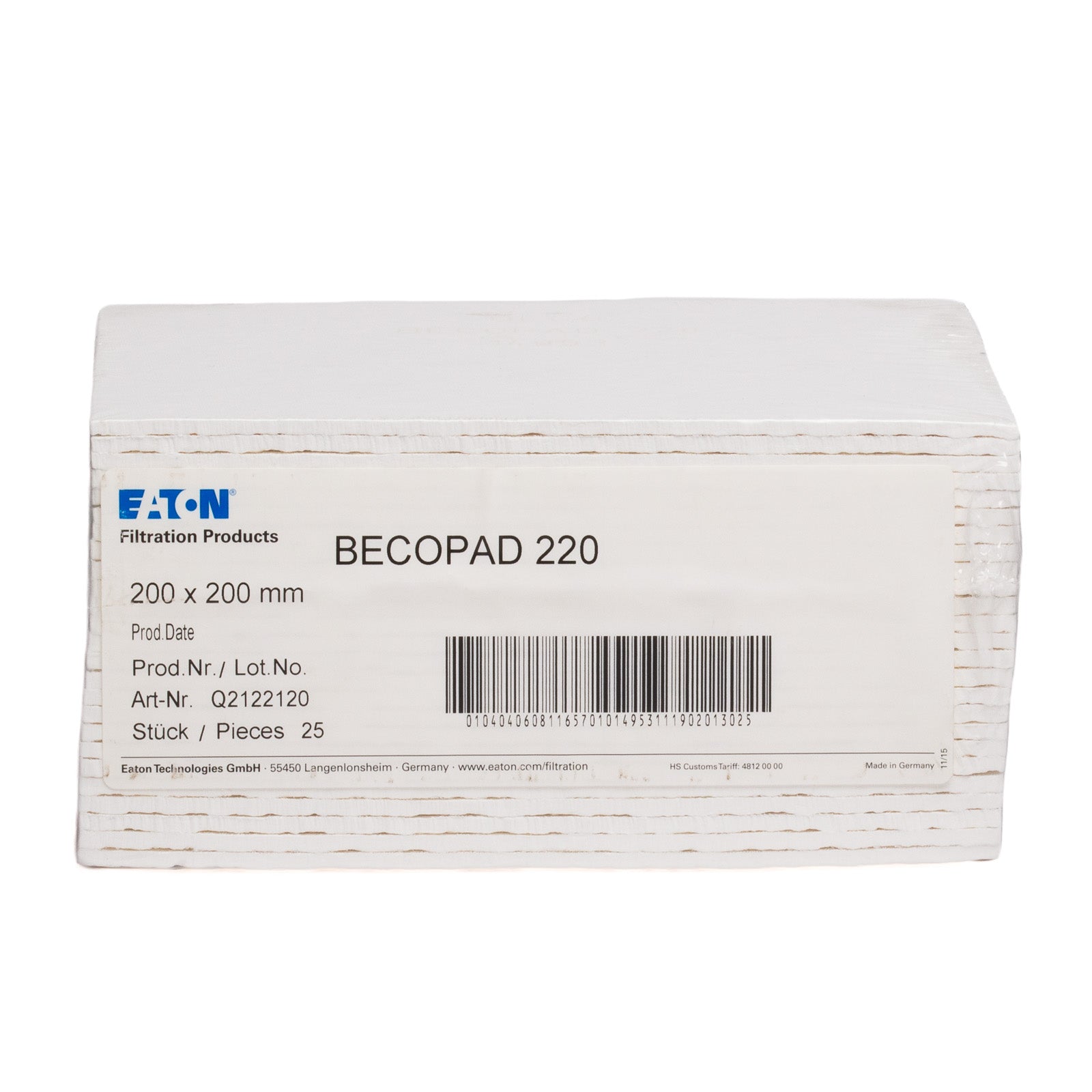 Strati Filtranti di Profondità BECOPAD 220 (20x20 cm) (0,3-0,5 μm) (25pz)