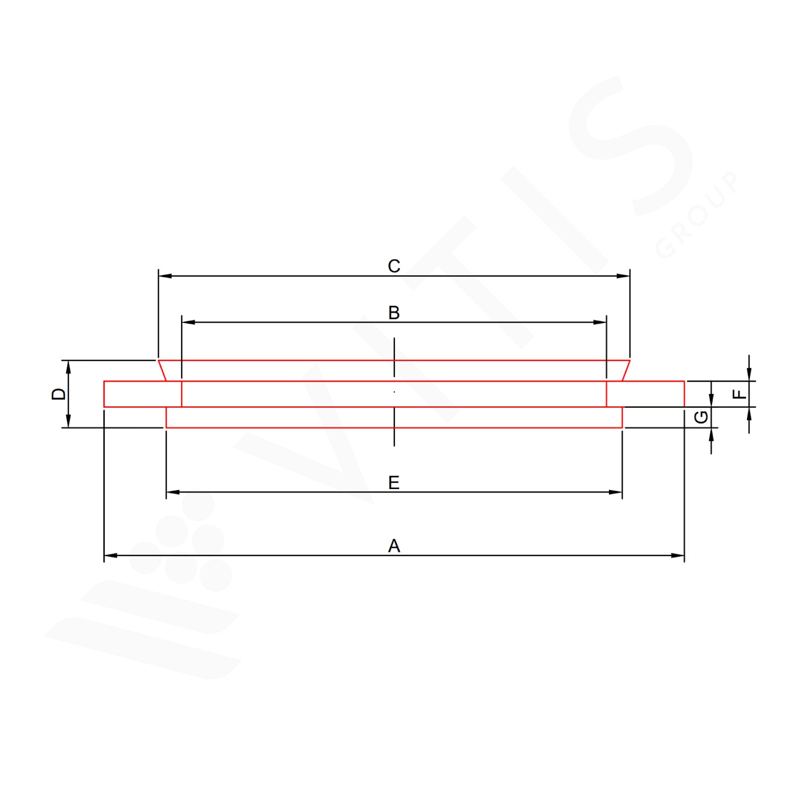 Guarnizione Garolla 100 in EPDM Rosso