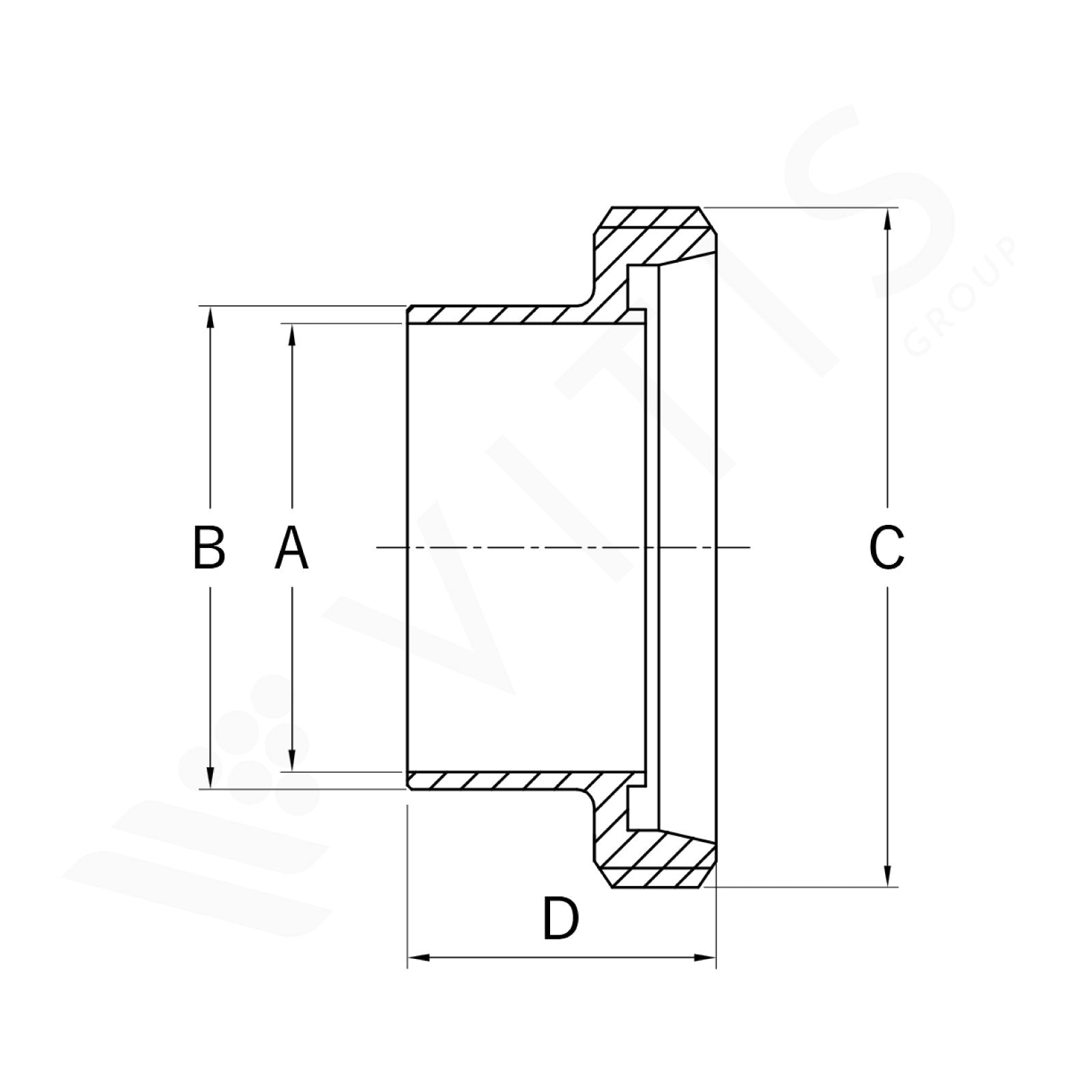 Raccordo DIN 50 Femmina (a Saldare)