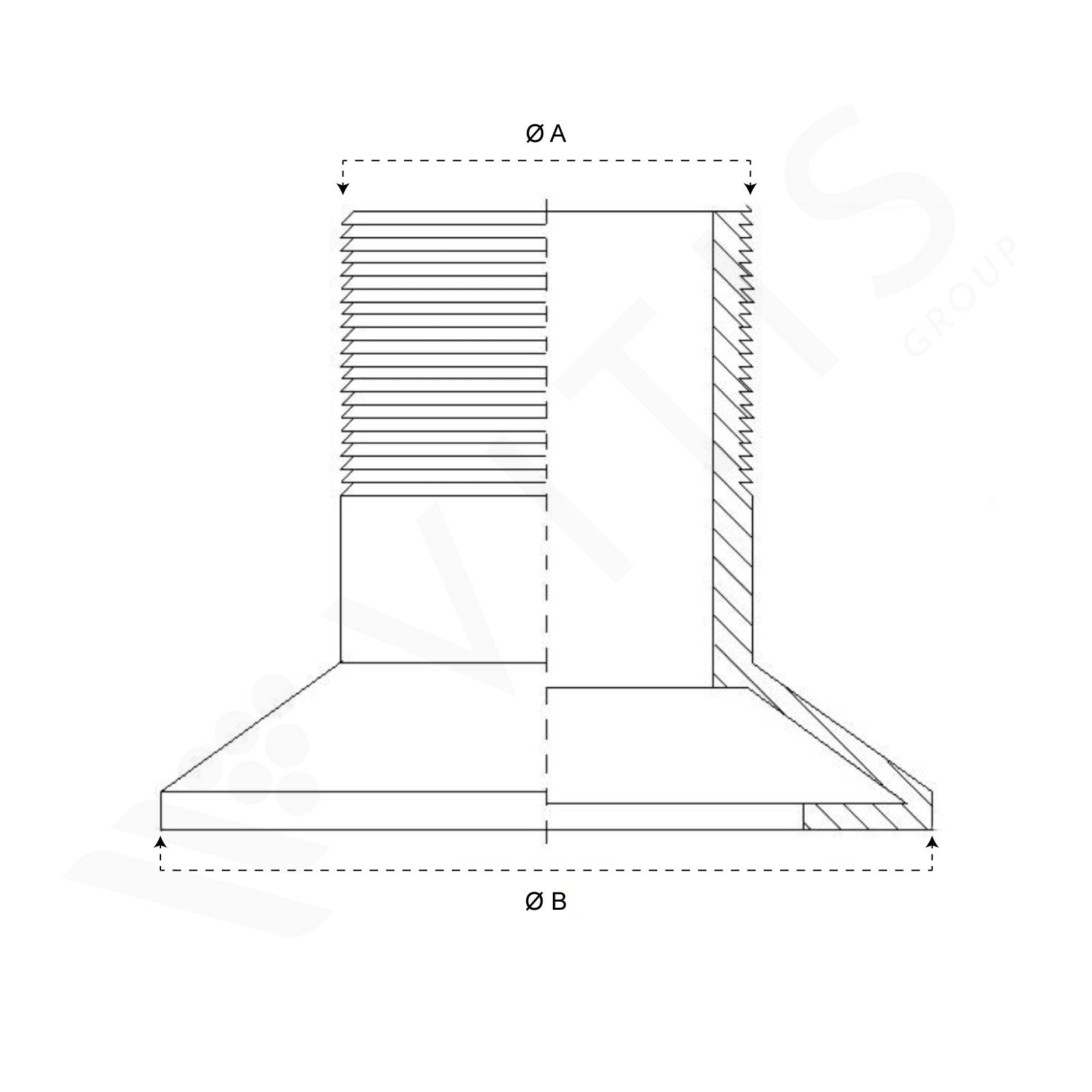 Riduzione Garolla 50 x GAS 3/4" Maschio