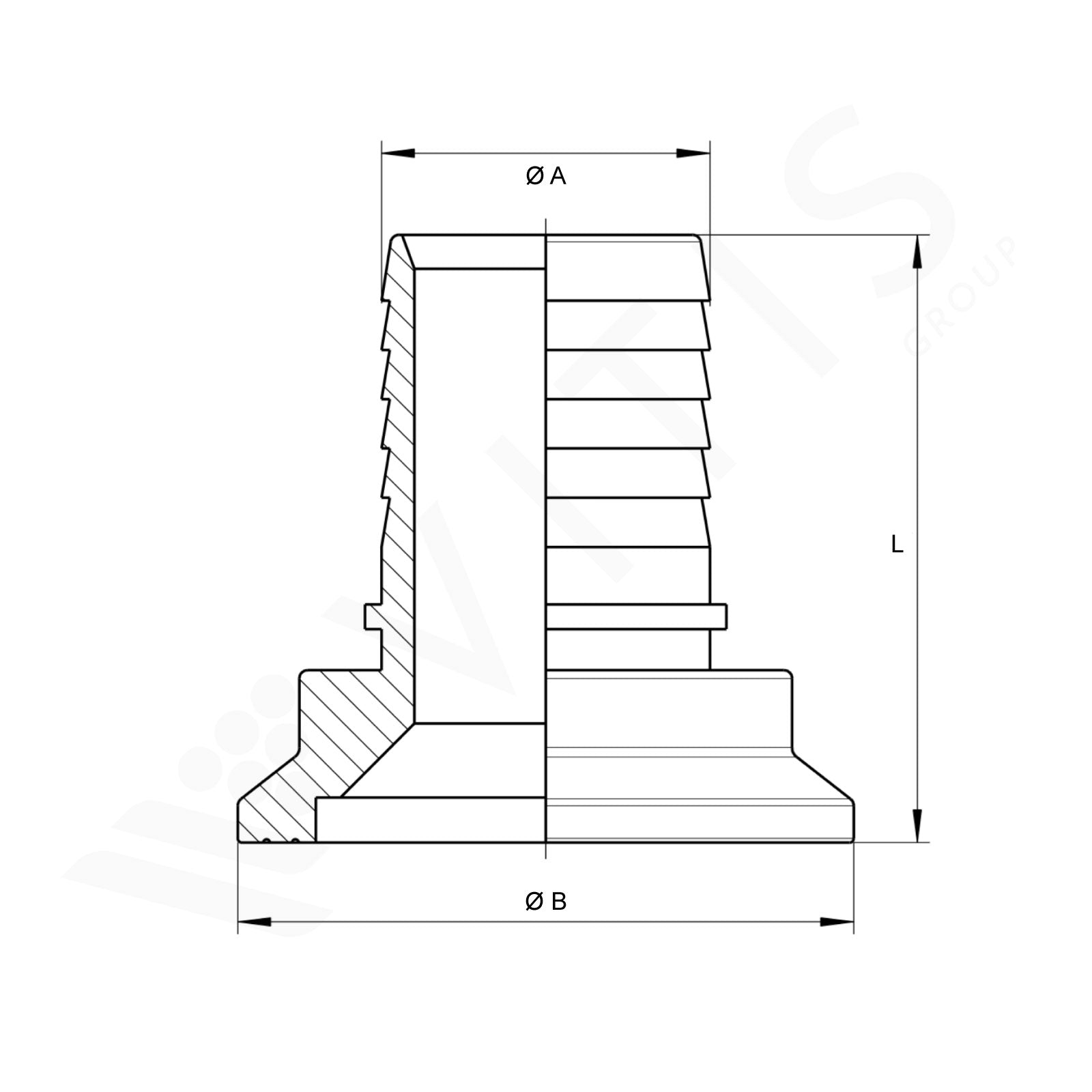 Riduzione Garolla 60 x Portagomma Ø 40 mm