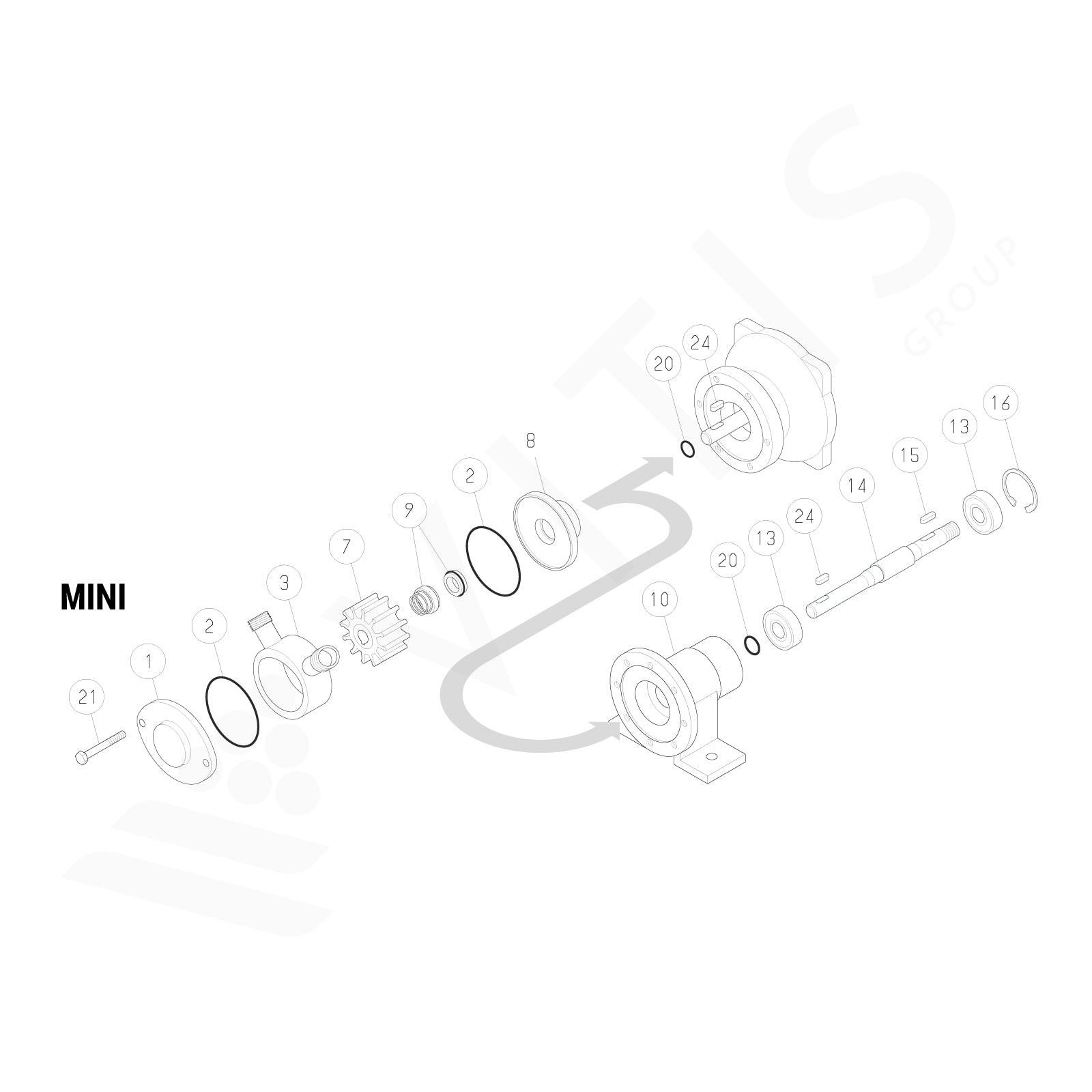 Girante Flessibile per Liverani MINI 3/4" in Neoprene (CR) - Ricambio Originale Cod. 34341130
