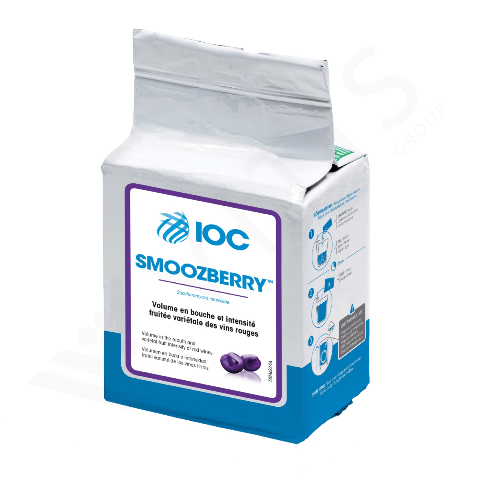 IOC SMOOZBERRY (0,5kg) - Lievito per Vini Rossi Morbidi, Fruttati e Voluminosi