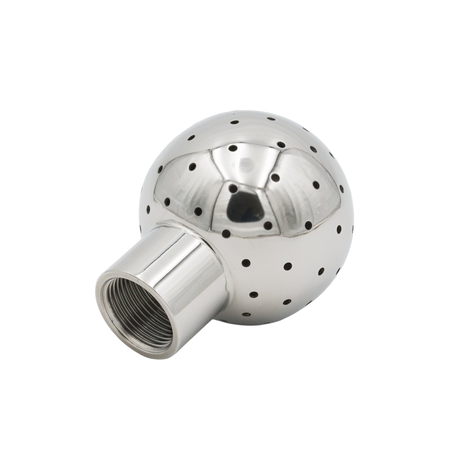 Sfera di Lavaggio in Acciaio INOX AISI 316L Ø 90 mm, tutta forata, GAS 1"1/4 F