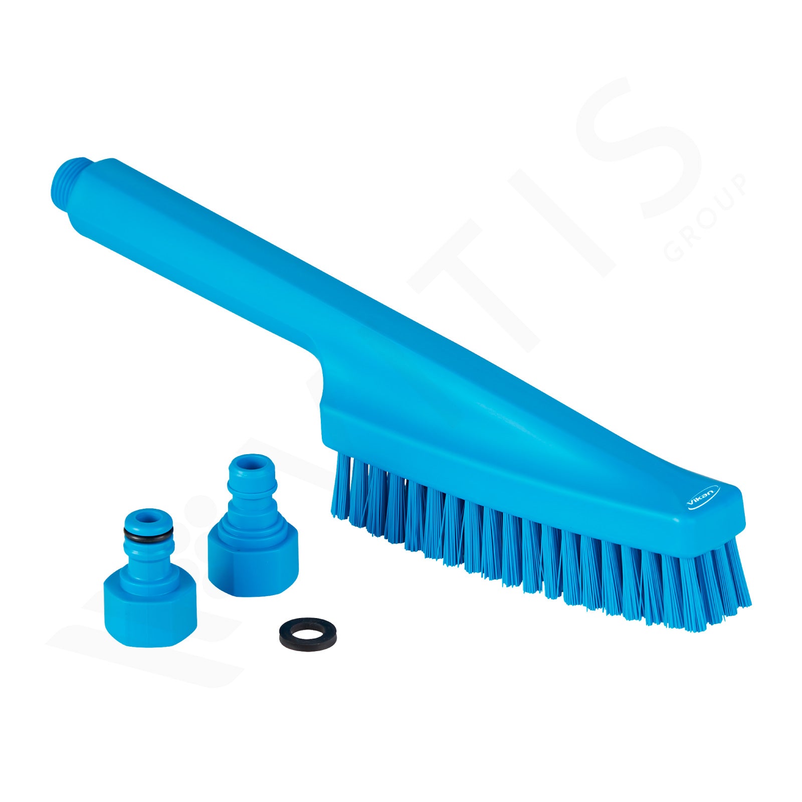 Spazzola con Passaggio Acqua VIKAN - 33 cm, Setole Dure, Blu