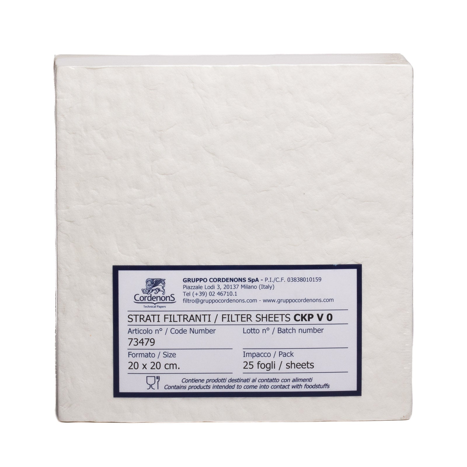 Strati Filtranti di Profondità CKP V0 (20x20 cm) (18 μm) (25pz)