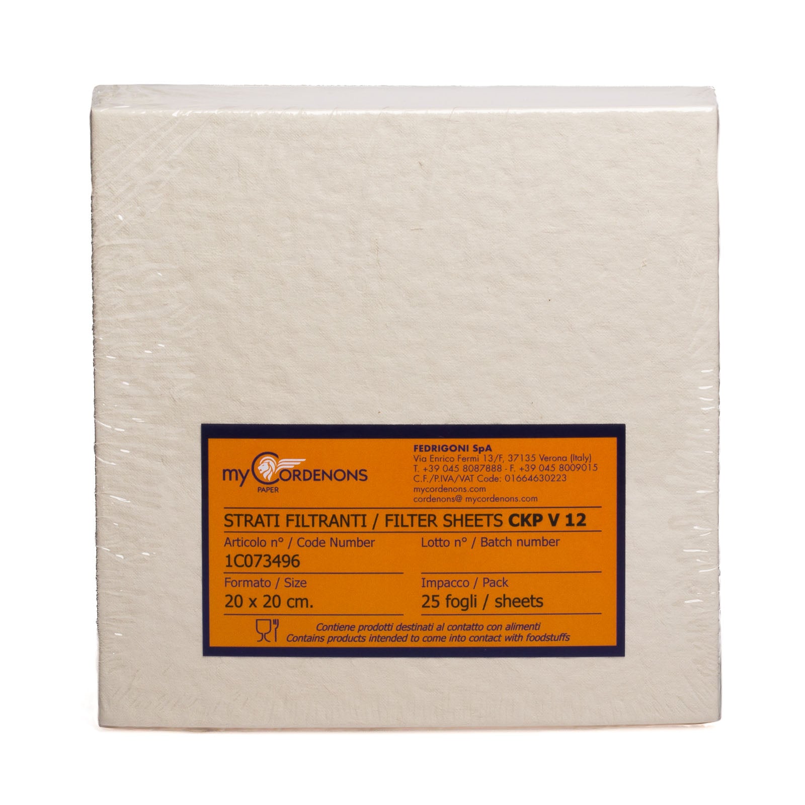 Strati Filtranti di Profondità CKP V12 (20x20 cm) (8 μm) (25pz)