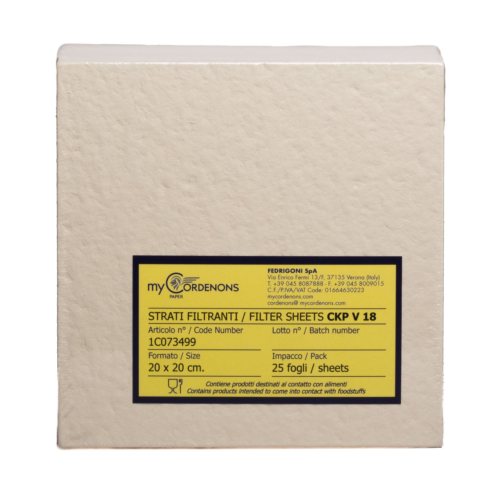 Strati Filtranti di Profondità CKP V18 (20x20 cm) (1 μm) (25pz)