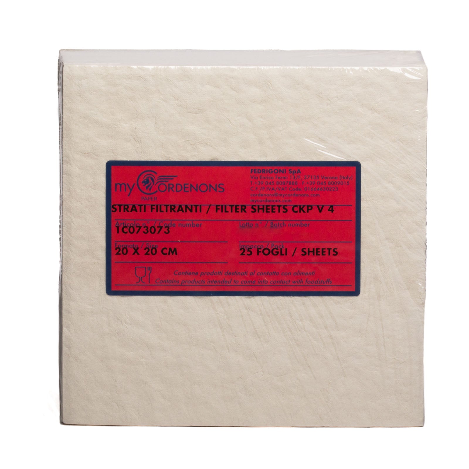 Strati Filtranti di Profondità CKP V4 (20x20 cm) (15 μm) (25pz)