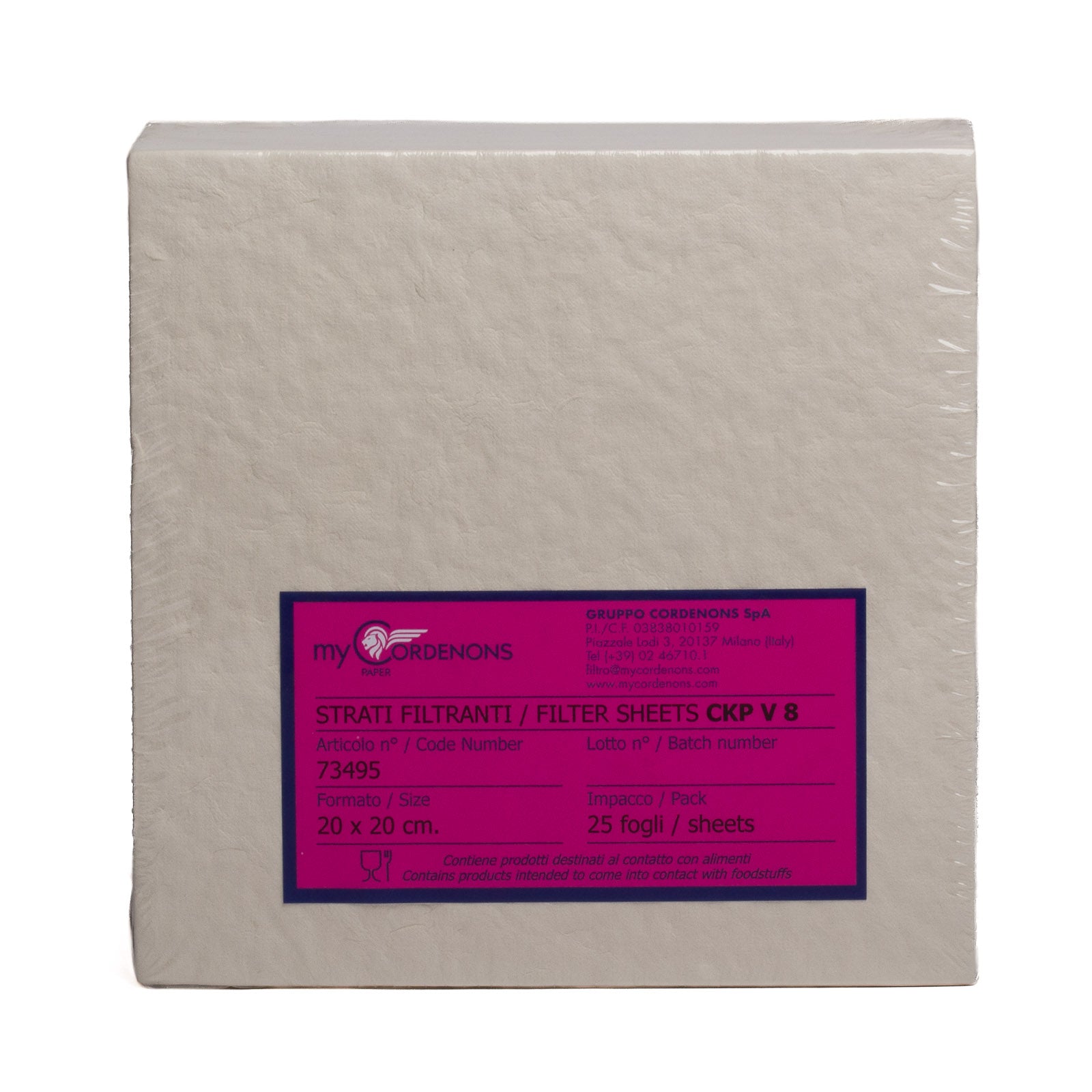 Strati Filtranti di Profondità CKP V8 (20x20 cm) (12 μm) (25pz)