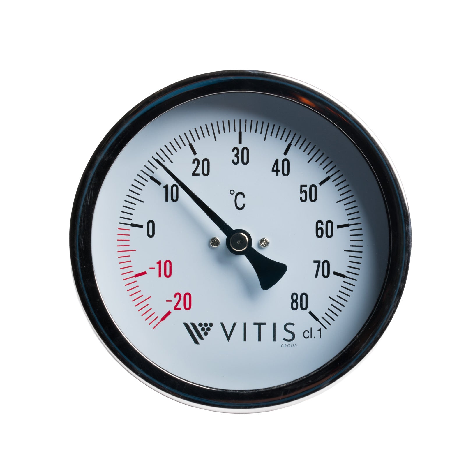 Termometro Analogico Bimetallico in Acciaio Inox con Sonda 20 cm (-20/+80 °C)