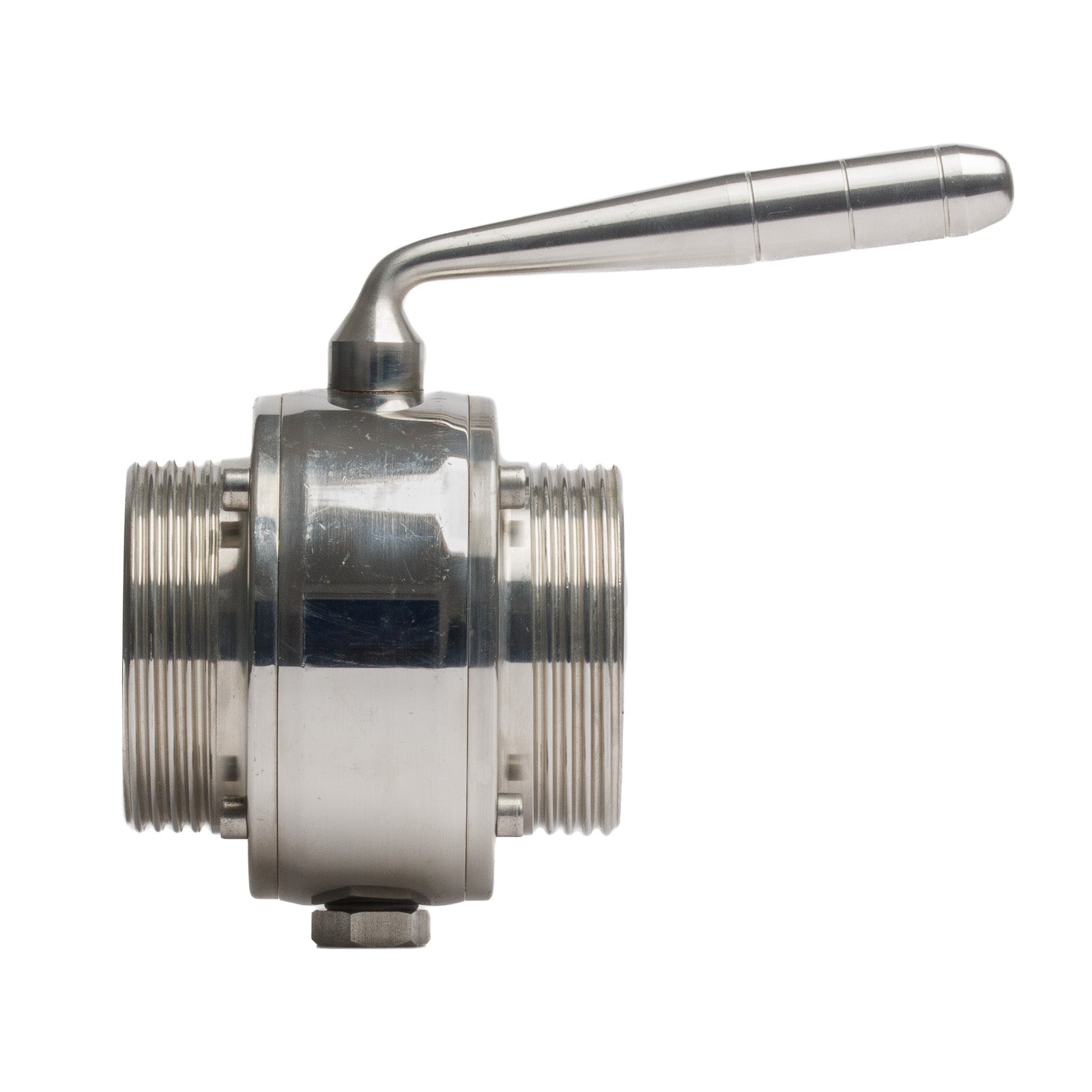 Valvola a Sfera INOX DIN 60 F x DIN 60 F con Scarico