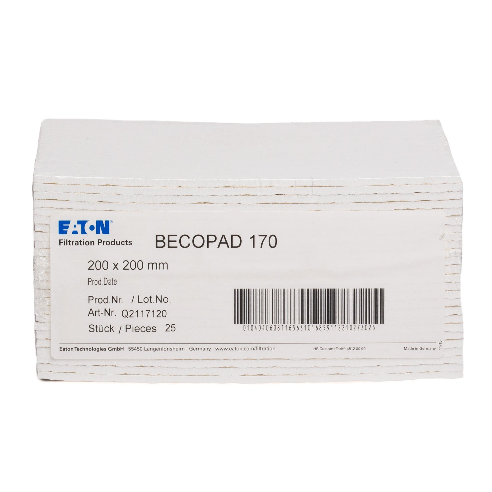 Strati Filtranti di Profondità BECOPAD 170 (20x20 cm) (0,2-0,4 μm) (25pz)