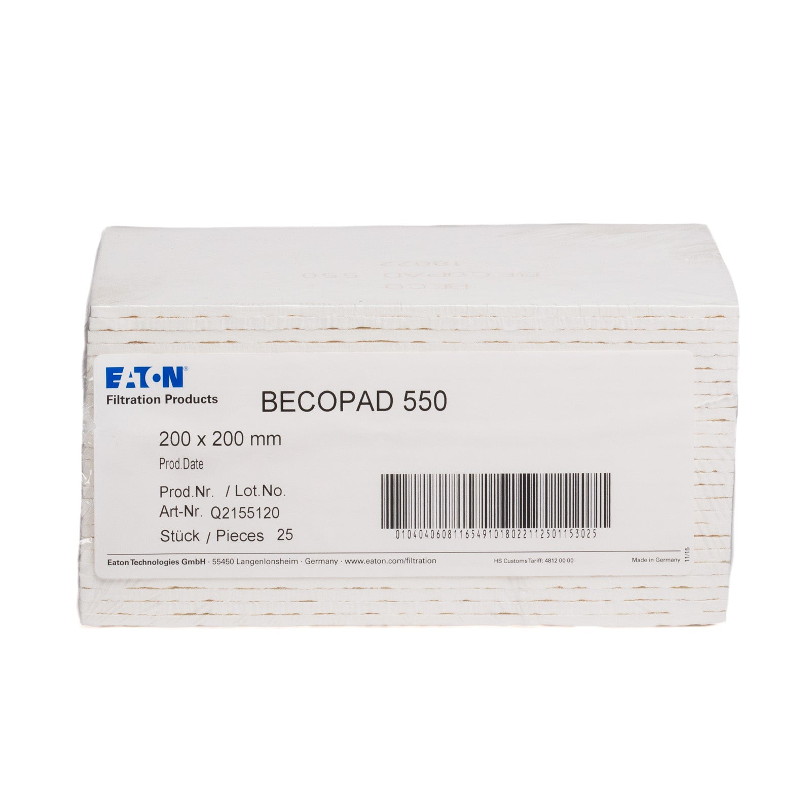 Strati Filtranti di Profondità BECOPAD 550 (20x20 cm) (2-3 μm) (25pz)