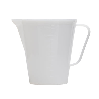 Caraffa Graduata con Beccuccio in Plastica Alimentare Bianca (1 Litro)