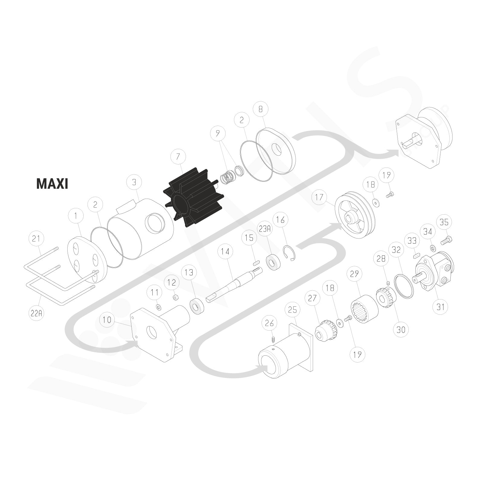 Girante Flessibile per Liverani MAXI 80 in Neoprene (CR) - Ricambio Originale Cod. 3178007