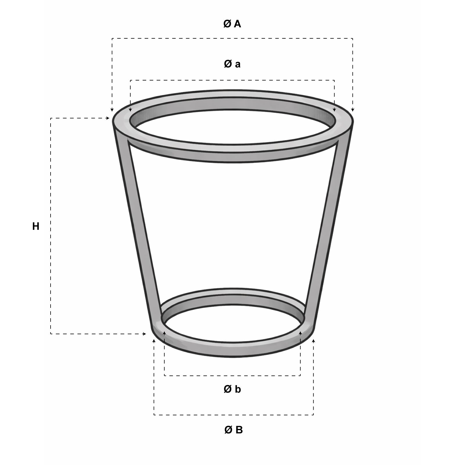 Guarnizione per Colmatore di Vetro in Silicone Alimentare Trasparente (Ø Esterno 66x56 mm - Ø Interno 50x40 mm)