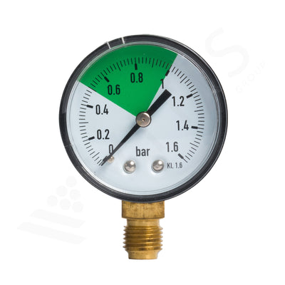 Manometro GAS 1/8" M Radiale, Cassa Ø 50 mm in ABS, Range 0-1,6 bar