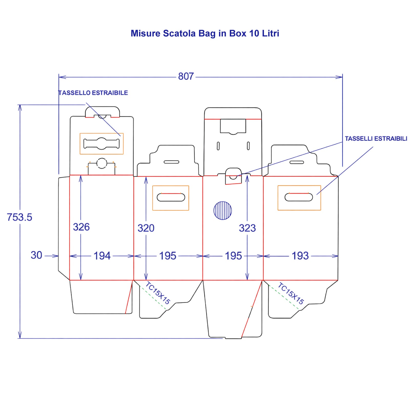 Scatola per Bag in Box 10 Litri - Avana Neutra (15pz)