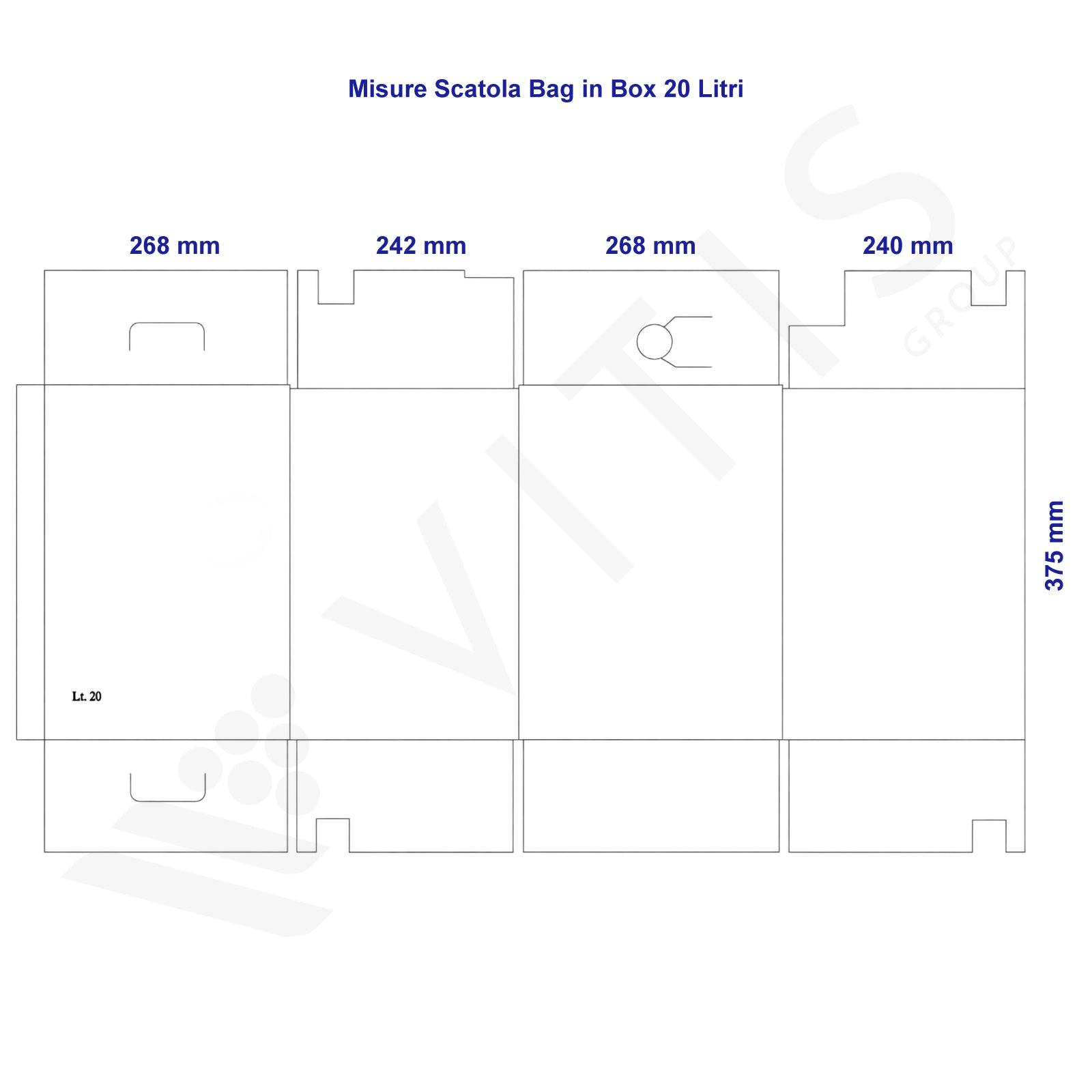 Scatola per Bag in Box 20 Litri - Avana Neutra (15pz)