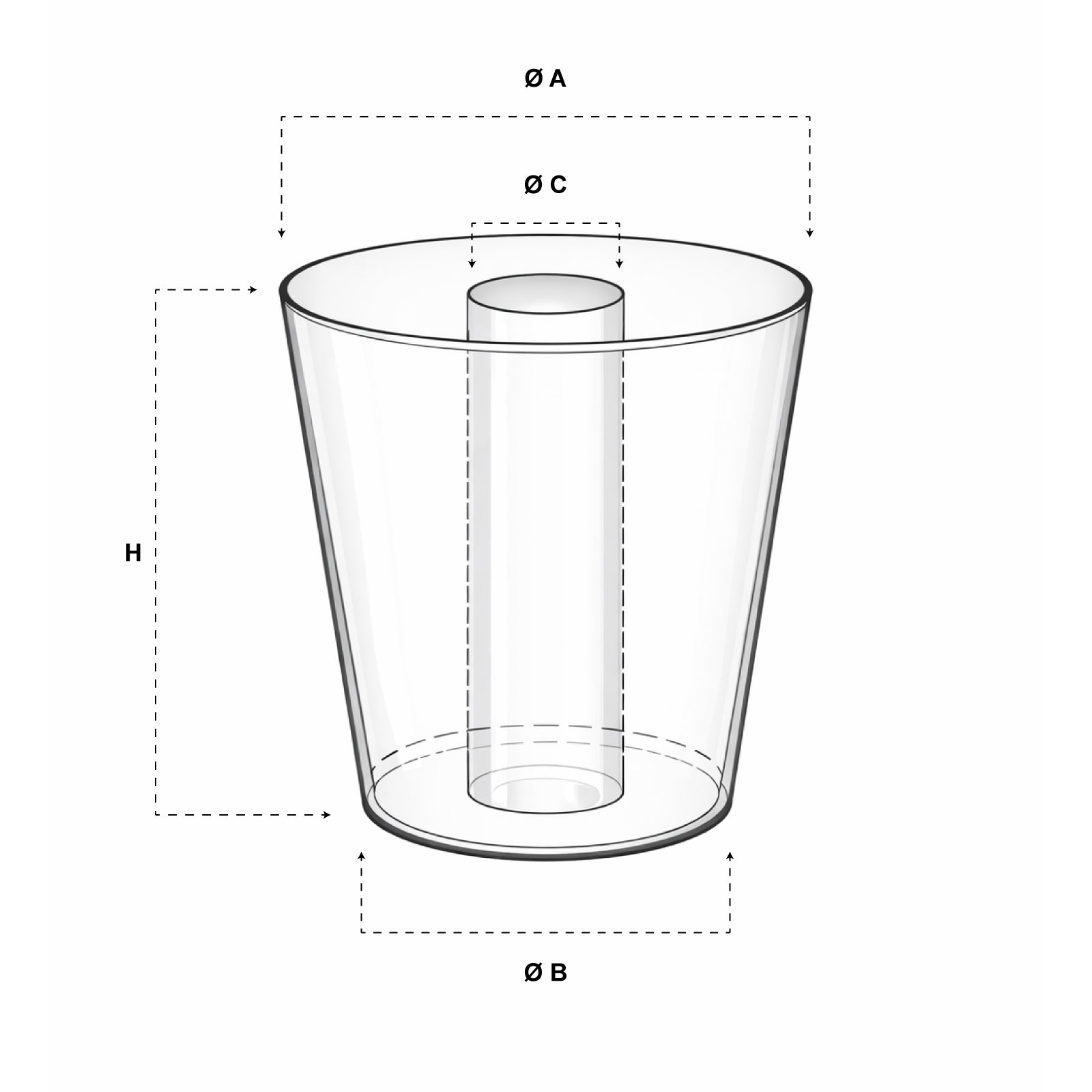 Tappo Conico Minifermentatore in Silicone Alimentare Trasparente (Ø Sup. 55 - Ø Inf. 47 mm)