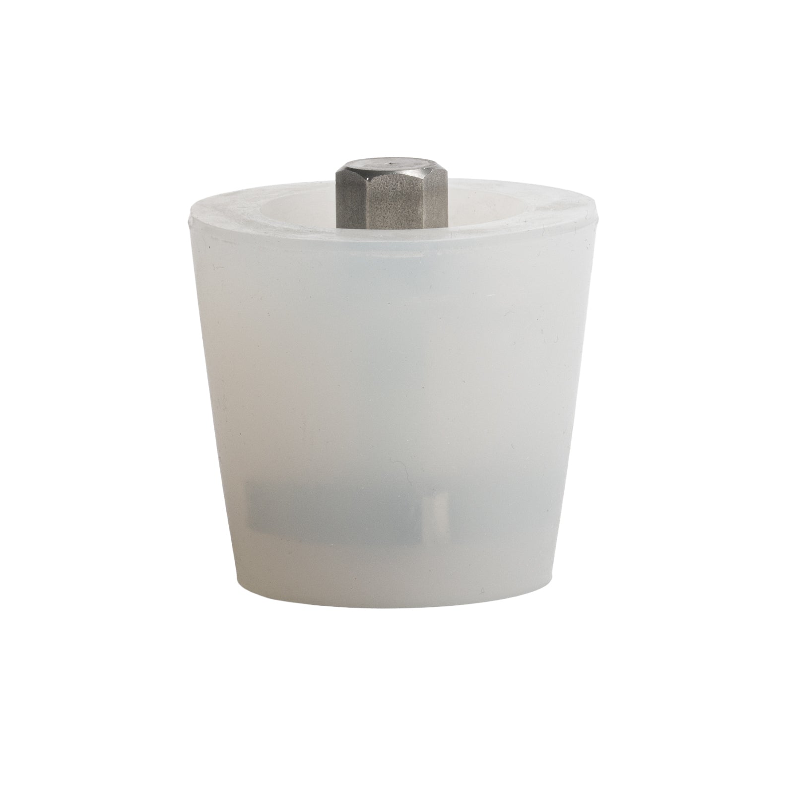 Tappo Conico ad Espansione per Barrique in Silicone Alimentare Trasparente con Testa Esagonale (Ø Sup. 55 - Ø Inf. 42 mm)