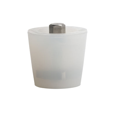 Tappo Conico ad Espansione per Barrique in Silicone Alimentare Trasparente con Testa Esagonale (Ø Sup. 55 - Ø Inf. 42 mm)