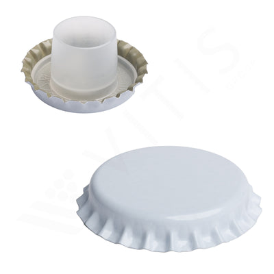 Tappo a Corona Bianco Ø 29 mm con Bidule Lungo - Per Spumante Metodo Classico (200 pz)