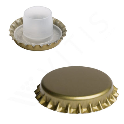Tappo a Corona Oro Ø 29 mm con Bidule Lungo - Per Spumante Metodo Classico (200 pz)