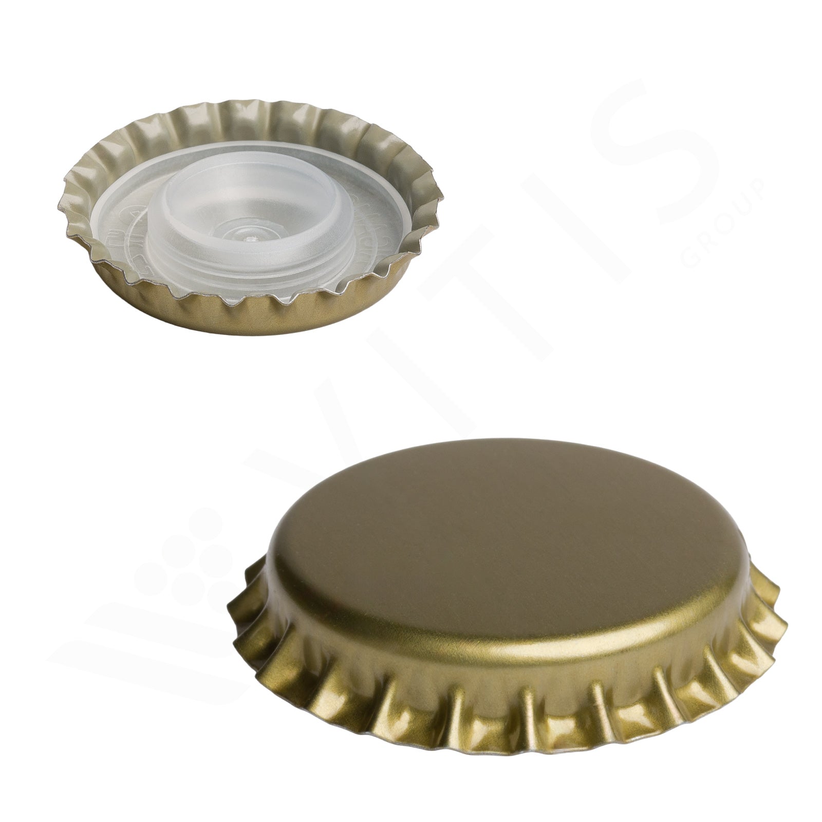 Tappo a Corona Oro Ø 29 mm con Sottotappo - Per Spumante Metodo Classico (200 pz)