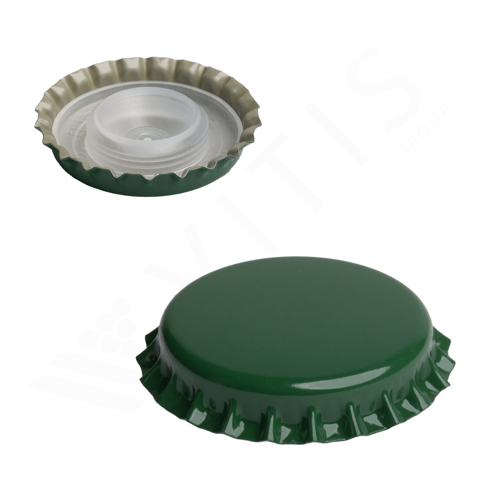 Tappo a Corona Verde Ø 29 mm con Sottotappo - Per Spumante Metodo Classico (200 pz)