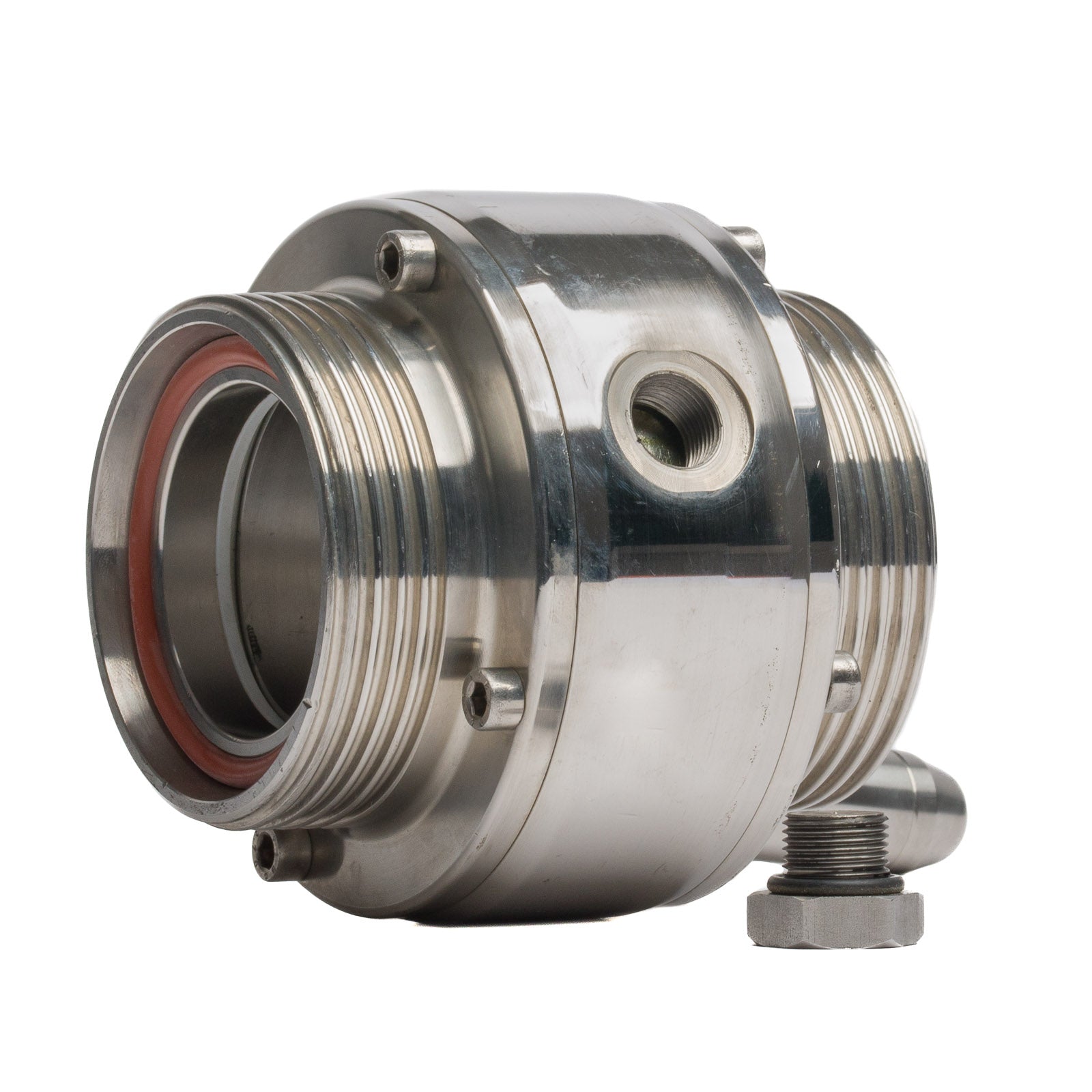 Valvola a Sfera INOX DIN 60 F x DIN 60 F con Scarico